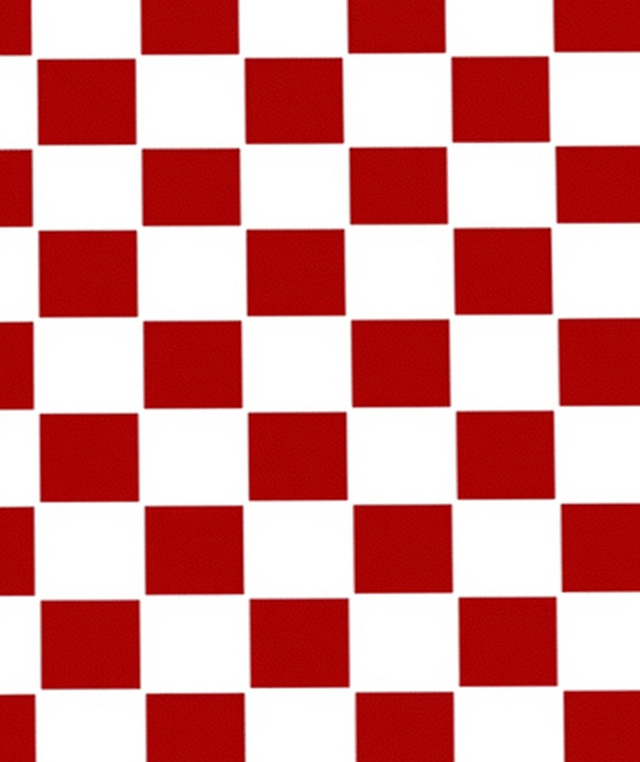 Bold Red White Checkered Squares Rug