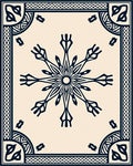 Cream Snowflake Celtic Knot Border Rug