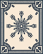 Cream Snowflake Celtic Knot Border Rug