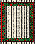 Folk Art Red Berry Floral Border Rug
