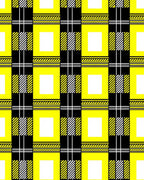 Bold Yellow Black Plaid Squares Rug