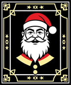 Festive Black Red Yellow Santa Portrait Rug