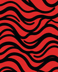 Bold Red Black Zebra Stripe Rug