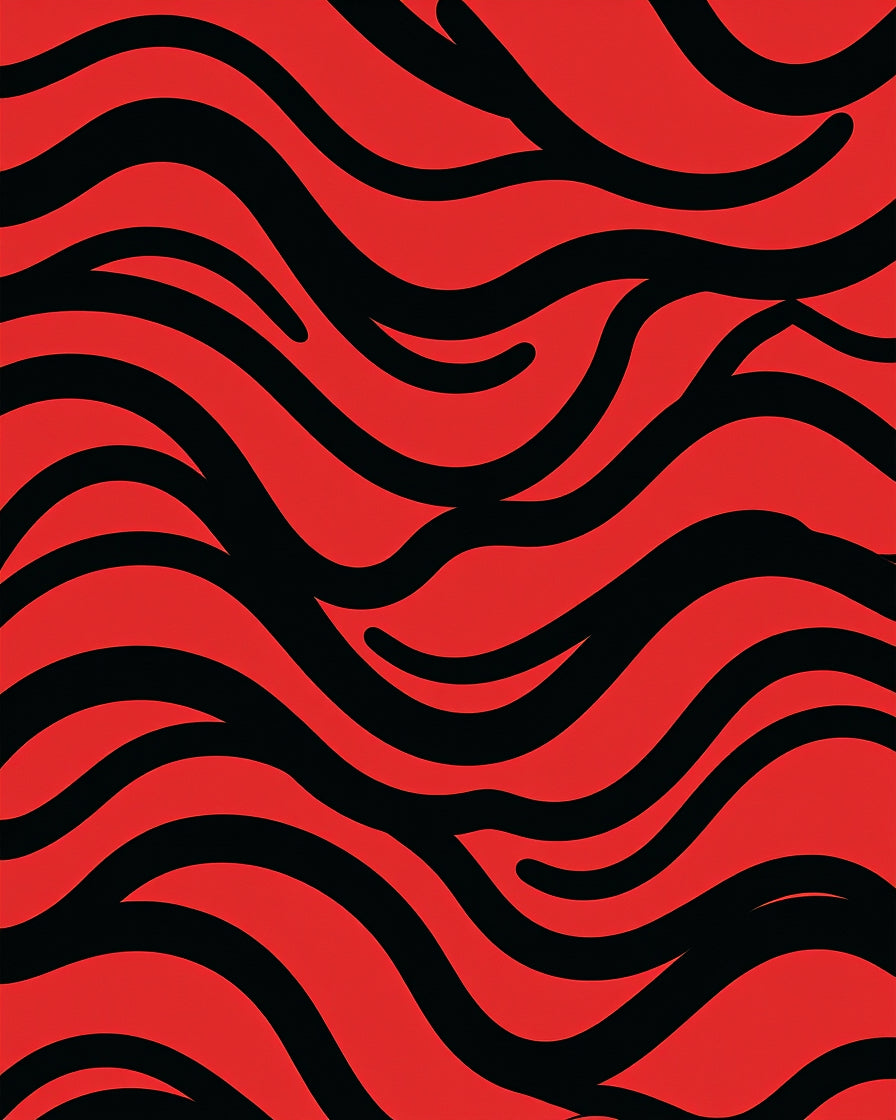 Bold Red Black Zebra Stripe Rug