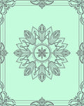 Ornate Mint Green Starburst Medallion Rug