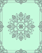 Ornate Mint Green Starburst Medallion Rug