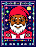 Festive Black Santa Christmas Field Rug