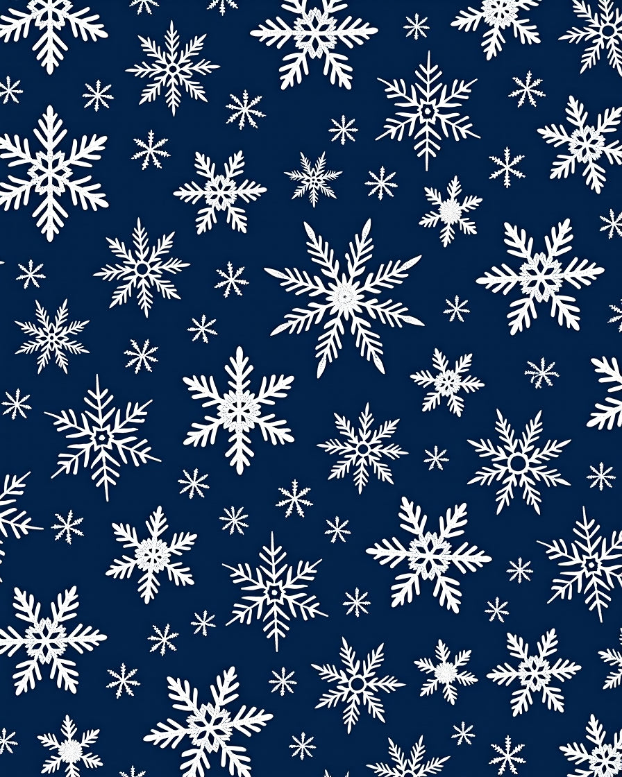 White Snowflakes On Navy Background Rug