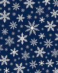 White Snowflakes On Navy Background Rug