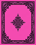 Hot Pink Black Arabesque Floral Rug