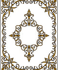Golden Filigree Scrollwork Medallion Rug