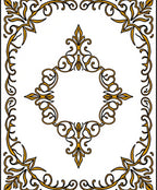 Golden Filigree Scrollwork Medallion Rug