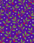 Purple Festive Holly Berry Snowflake Rug