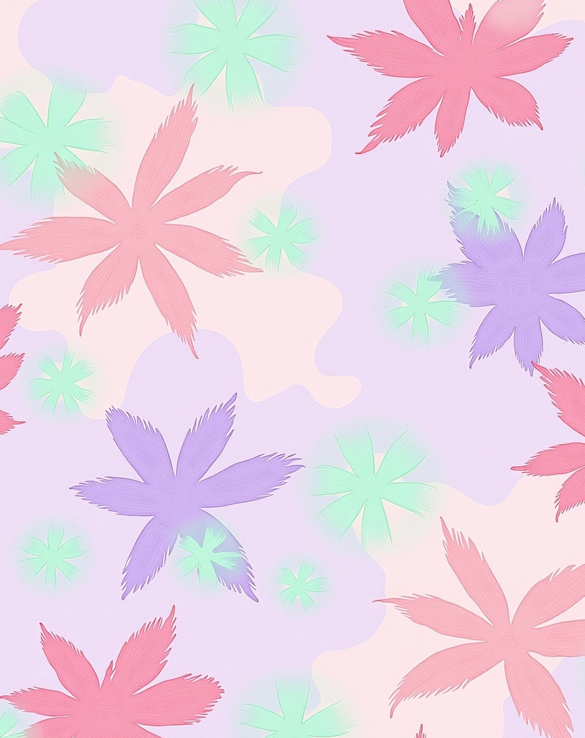 Soft Pastel Floral Scatter Rug