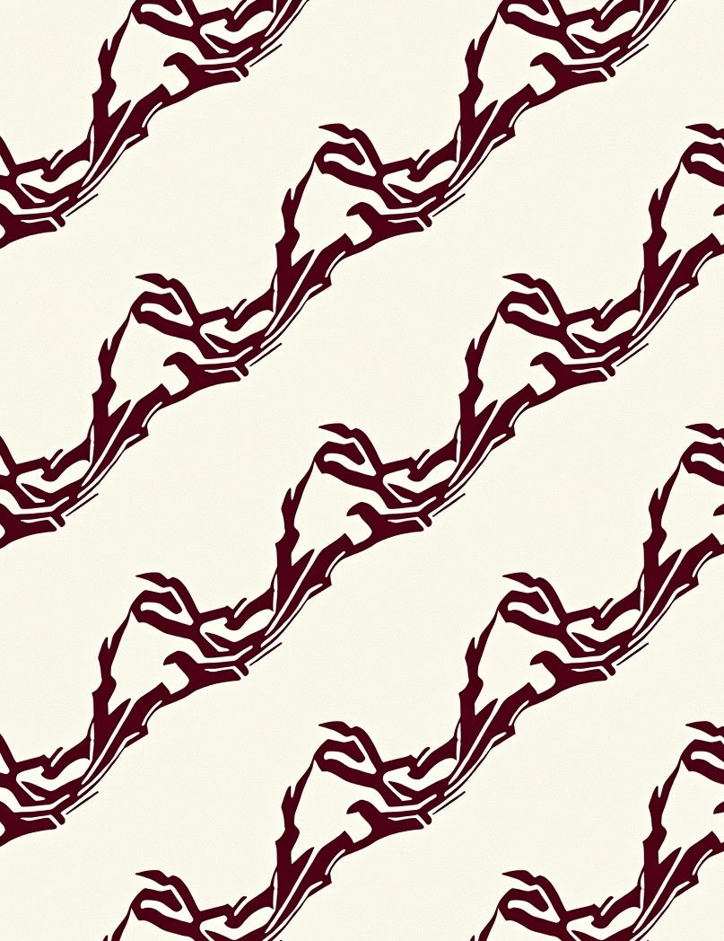 Crimson Jagged Organic Flow Rug