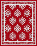 Crimson Ice Crystal Repeating Border Rug