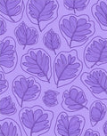 Lavender Violet Feathered Leaf Cluster Rug