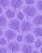 Lavender Violet Feathered Leaf Cluster Rug
