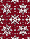 Crimson Snowflake Mandala Arrangement Rug