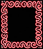 Red White Swirl Abstract Frame Rug
