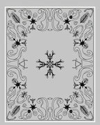 Black Snowflake Floral Medallion Rug
