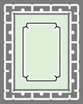 Pale Green White Bordered Geometric Rug