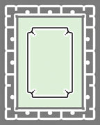 Pale Green White Bordered Geometric Rug