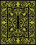 Yellow Floral Vine Frame Rug