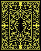Yellow Floral Vine Frame Rug
