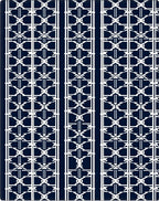 Navy White Geometric Lattice Rug