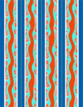 Bold Orange Aqua Striped Organic Waves Rug