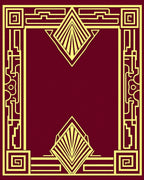 Elegant Gold Geometric Art Deco Frame Rug