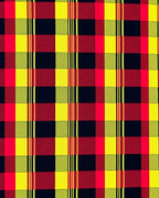 Bold Red Yellow Plaid Squares Rug