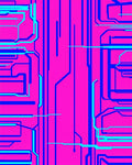 Cyberpunk Pink Circuit Board Rug