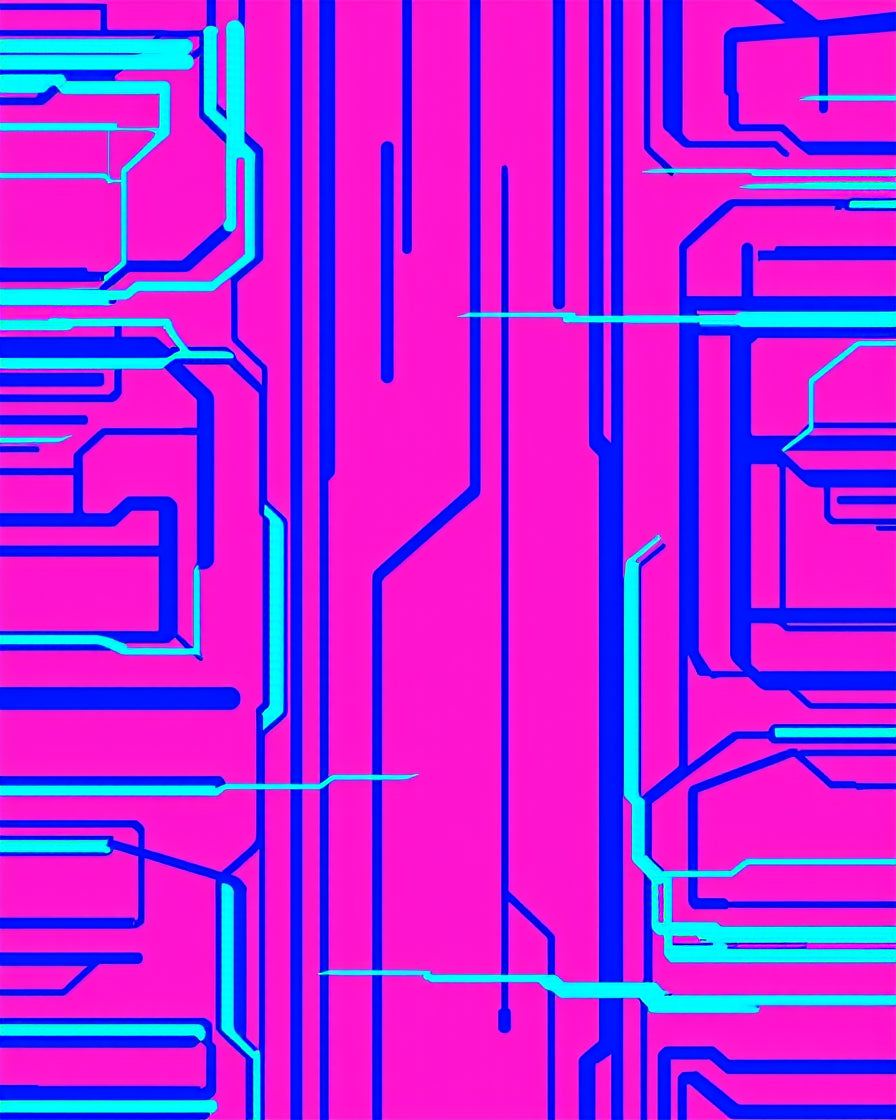 Cyberpunk Pink Circuit Board Rug