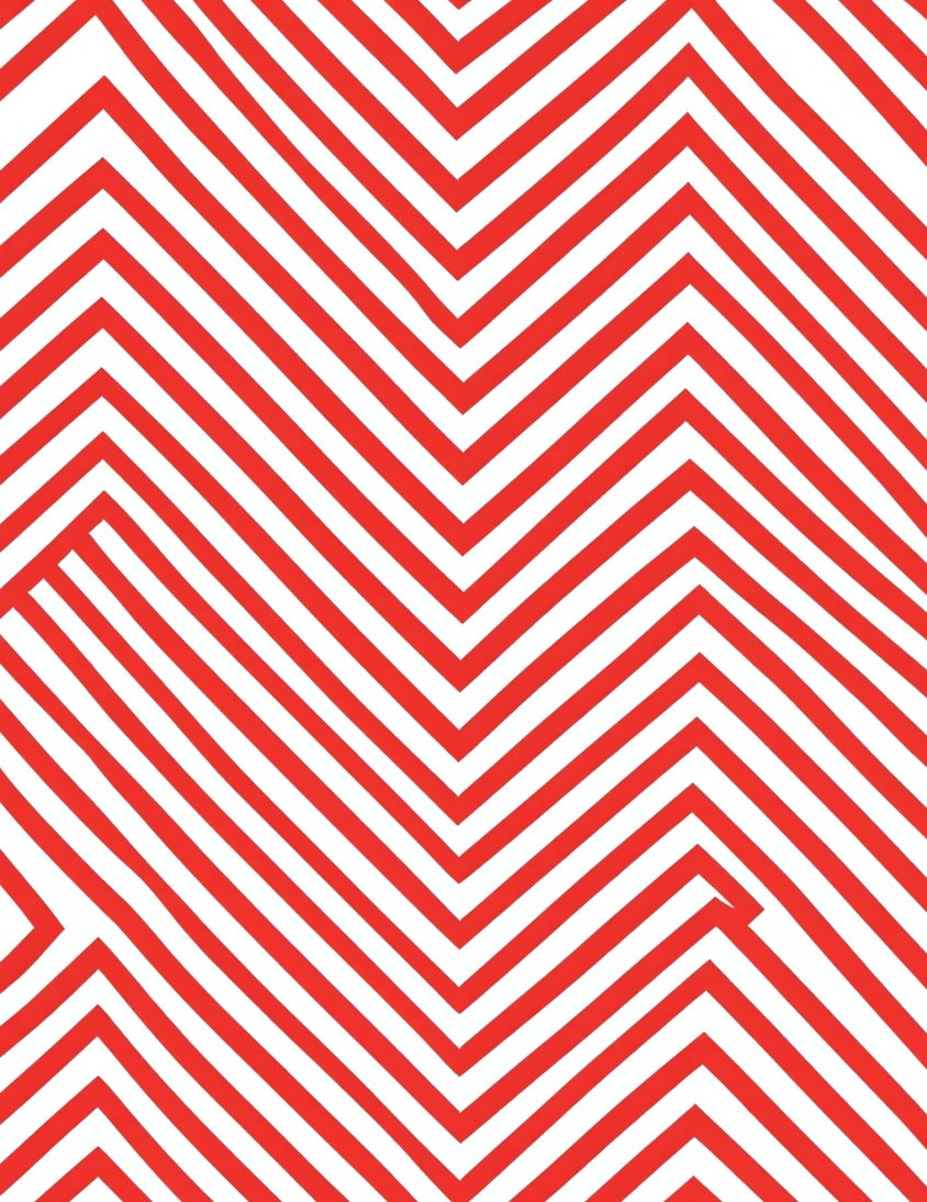 Bold Red Zigzag Geometric Stripe Rug