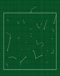 Abstract White Line Grid Green Rug