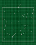 Abstract White Line Grid Green Rug