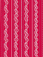 Crimson Ribbon Swirl Geometric Rug