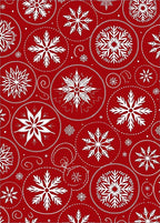Crimson Snowflakes Within Circles Rug