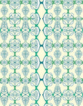 Art Deco Teal Floral Medallion Rug