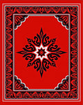 Bold Red Black Starburst Medallion Rug