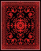 Bold Red Classic Floral Medallion Rug