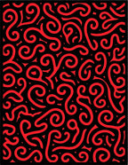 Crimson Red Swirl Abstract Rug