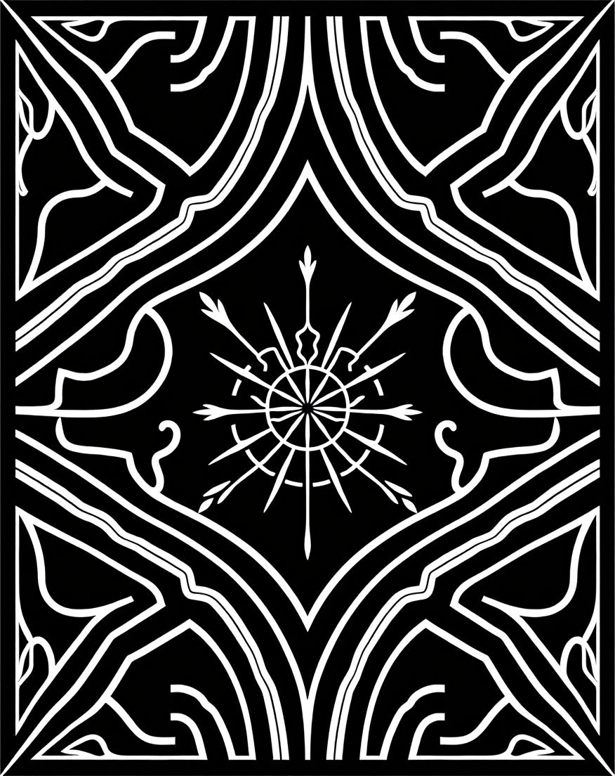 Monochromatic Radiant Starburst Geometric Rug