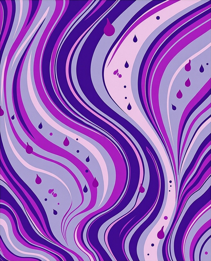 Wavy Purple Drops Abstract Rug