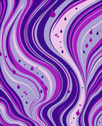 Wavy Purple Drops Abstract Rug