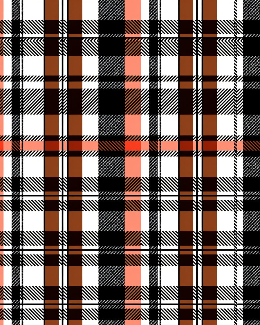Classic Plaid Black Orange White Rug