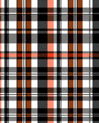 Classic Plaid Black Orange White Rug