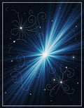 Cosmic Blue Star Burst Swirls Rug